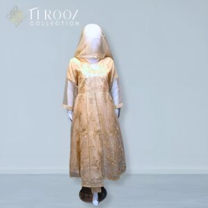 Elegant Golden Embroidered Formal Dress - Premium Party Wear Outfit